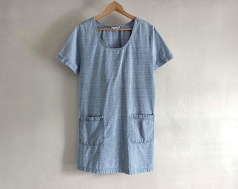Short Sleeve Denim Pocket Dress - Vintage 90s Carolina Blues - Womens Size 12