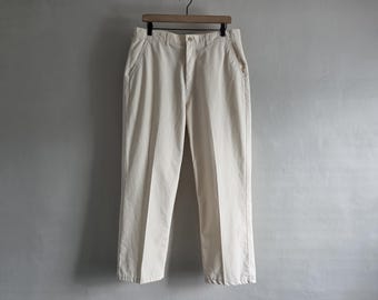 Kremowo-białe spodnie letnie - LL Bean Tropic z lat 90. - rozmiar męski 34 x 27