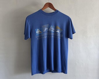 Sanibel Island Florida Graphic Tee - Vintage 80s Delta Apparel - Size Medium