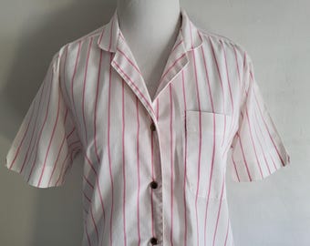 Candy Stripe Blouse - Vintage 80s GAP - Womens Size Large