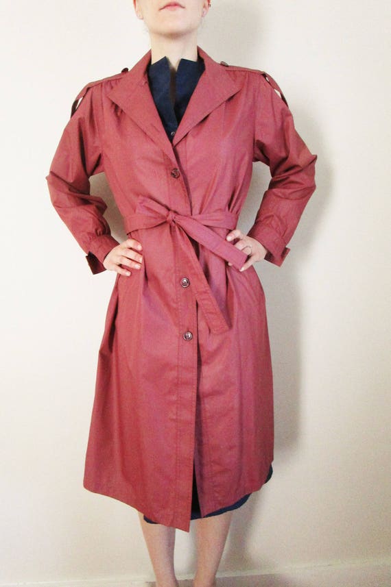 Vintage Womens Trench Coat Outerwear Small 70s 80s