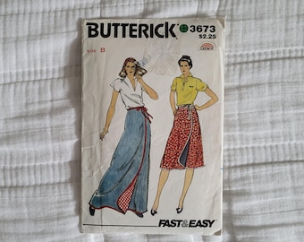 Vintage Sewing Pattern 70s Wrap Skirt Butterick 3673 Uncut