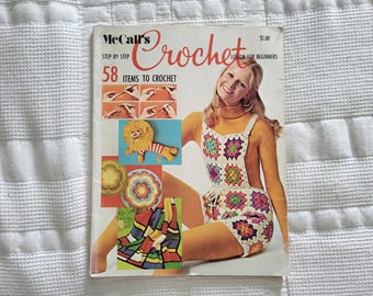 McCalls Crochet for Beginners Vintage Magazine Instruction Pattern Book 1971