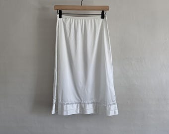White Nylon Half Slip - 80s  Lorraine - Womens Size Small
