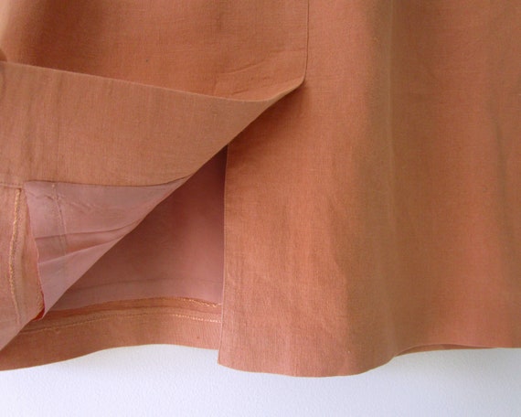 Vintage Linen Pencil Skirt Terra Cotta Clay Pink … - image 8