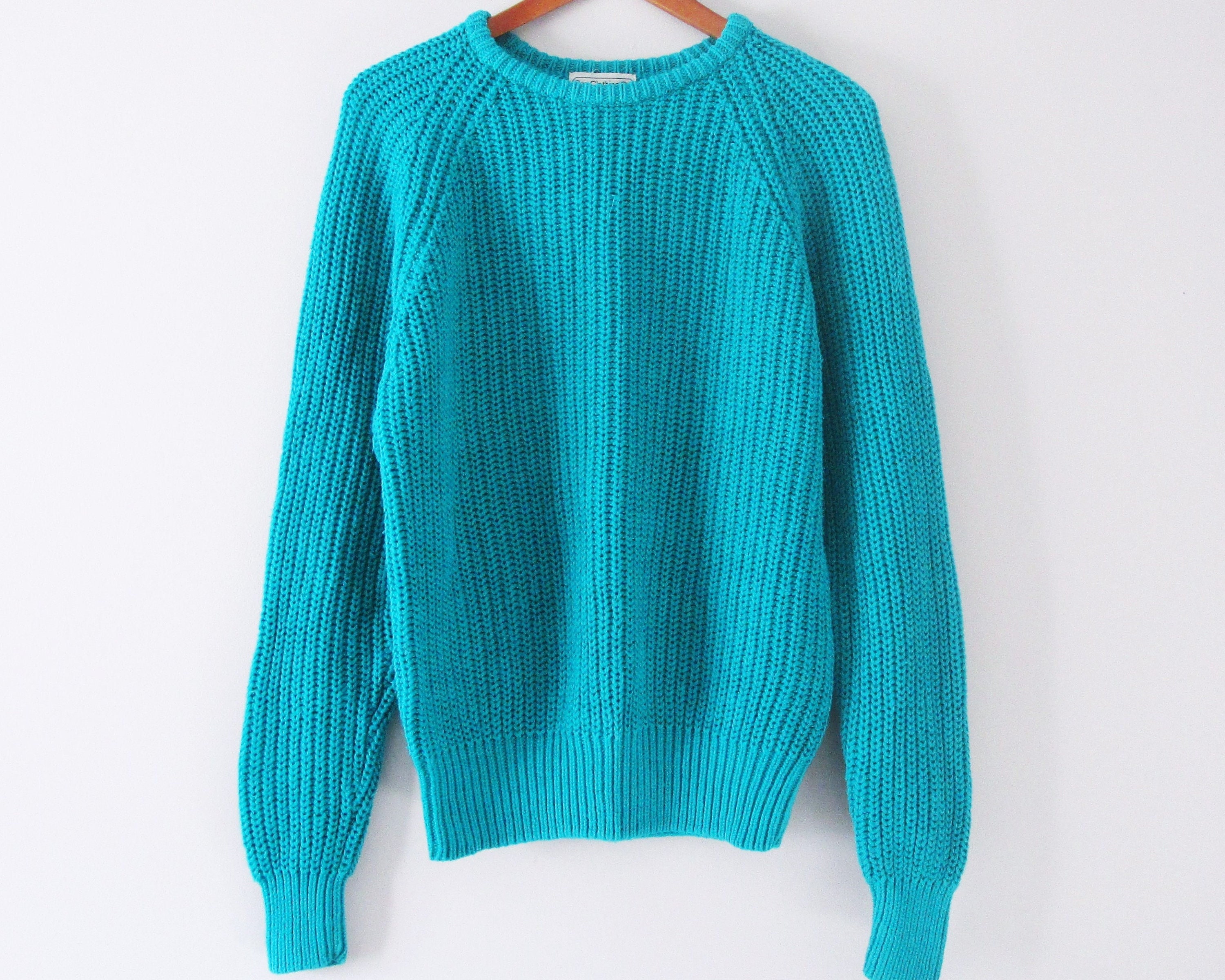 Vintage Cotton Cable Knit Sweater 80s 