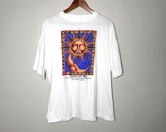 Celestial Sun and Moon Tee Ocean City Maryland - Vintage 90s - Size XL