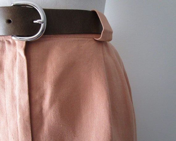 Vintage Linen Pencil Skirt Terra Cotta Clay Pink … - image 5