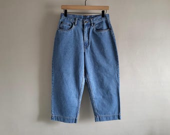 Cropped jeans met wijde pijpen, vintage jaren 00 LL Bean, dames 8 Petite