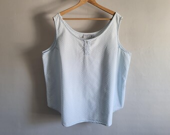 Chambray Cotton Tank - Vintage 90s Venezia - Size 26/28 Plus 3X