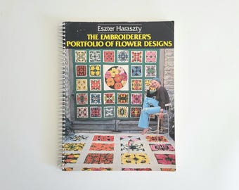 Vintage Stickbuch - Mappe für Blumenmuster - Esther Haraszty - 1981