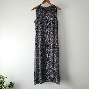 Gray Silk Maxi Dress - Spencer Jeremy - Vintage 90s - Womens Size 8