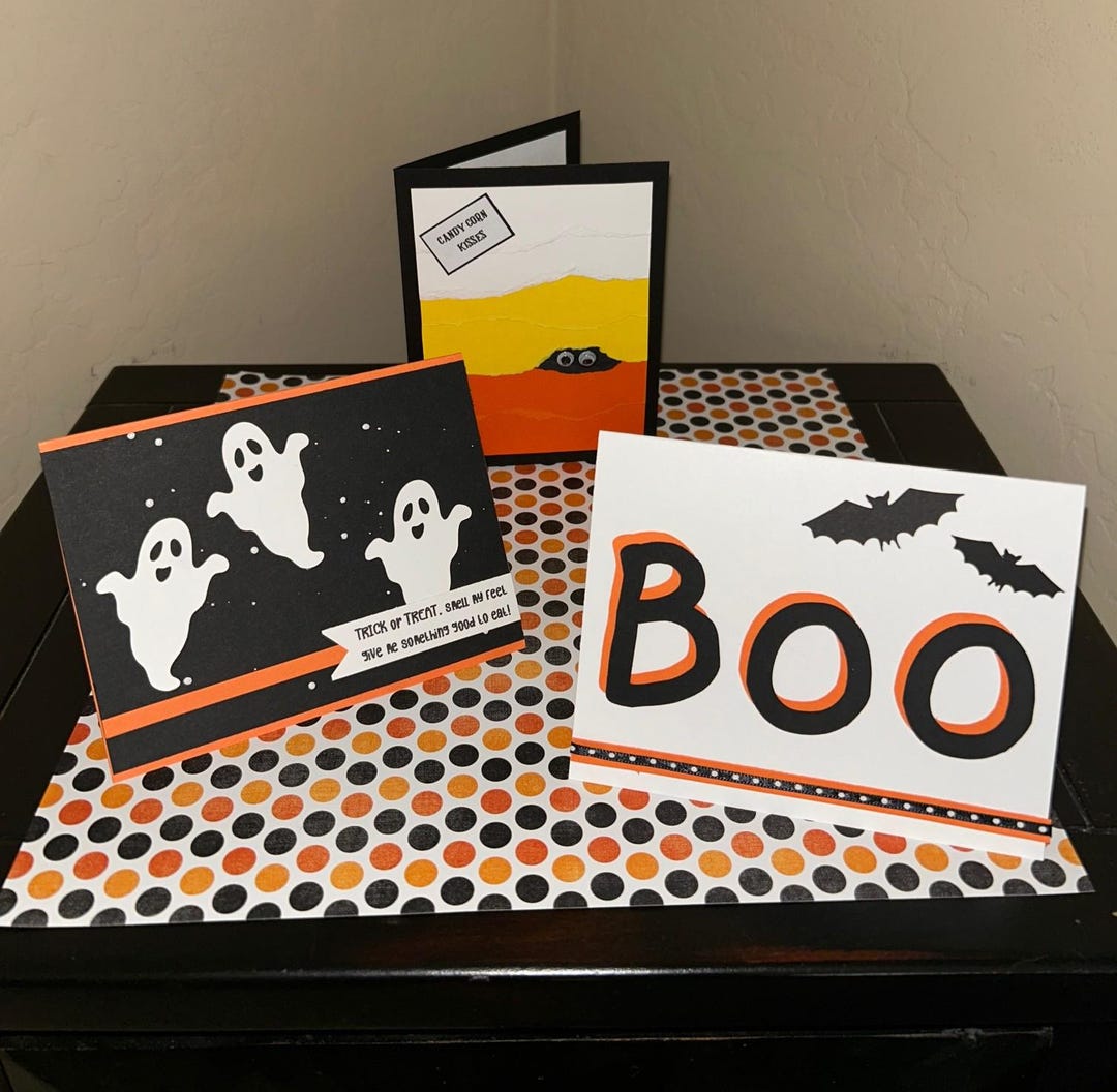 Handmade Halloween Card: Ghost, Candy Corn, Boo Designs - Etsy