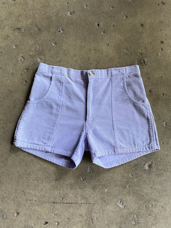 1970s Weeds Lilac Purple Corduroy Board Shorts M
