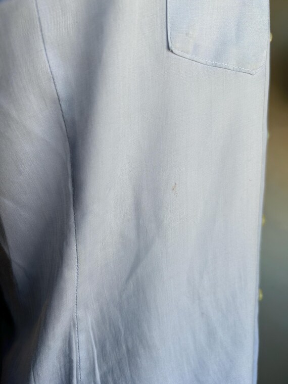 Basic Vintage Gray Blue Lightweight Button Up Shi… - image 6