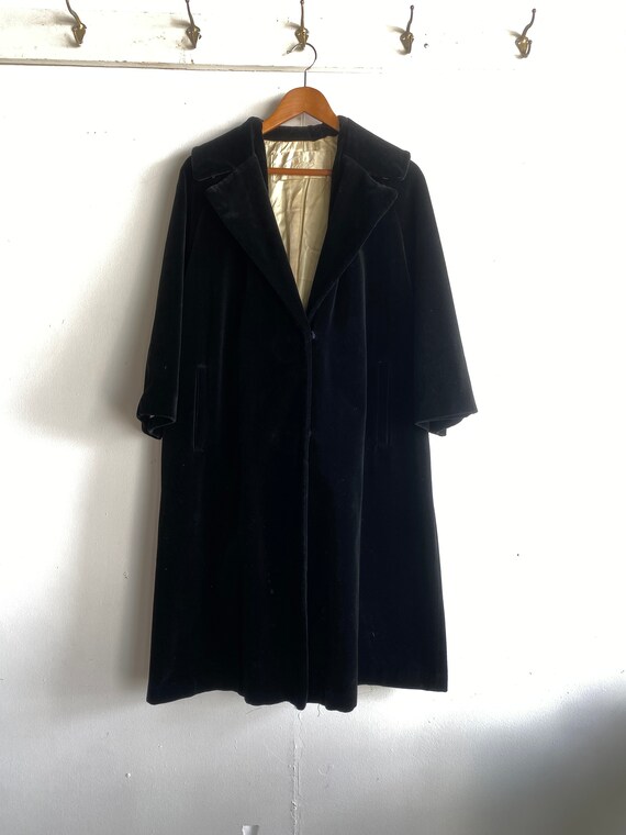 1950s Black Velvet Swing Coat Etsy