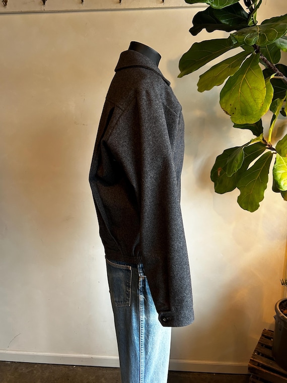 1990s Pendleton Charcoal Wool Zip Jacket M-L - image 4