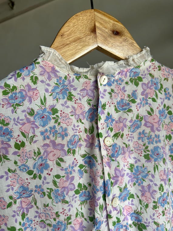 1940s Floral Cotton Feedsack Girls Baby Toddler D… - image 4