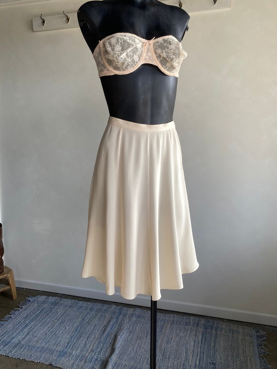 Vintage Giorgio Armani Ivory Silk Midi Skirt