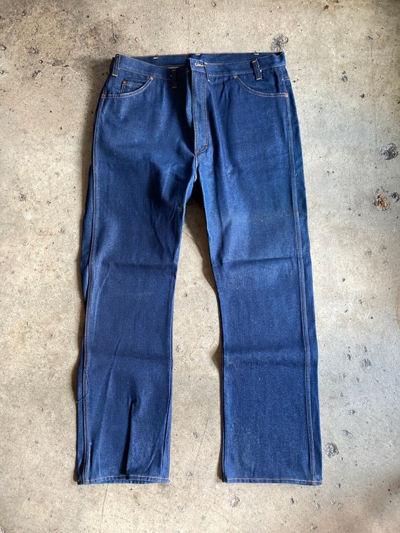 Deadstock 1970s Dakota Heavy Denim Indigo Stiff J… - image 7