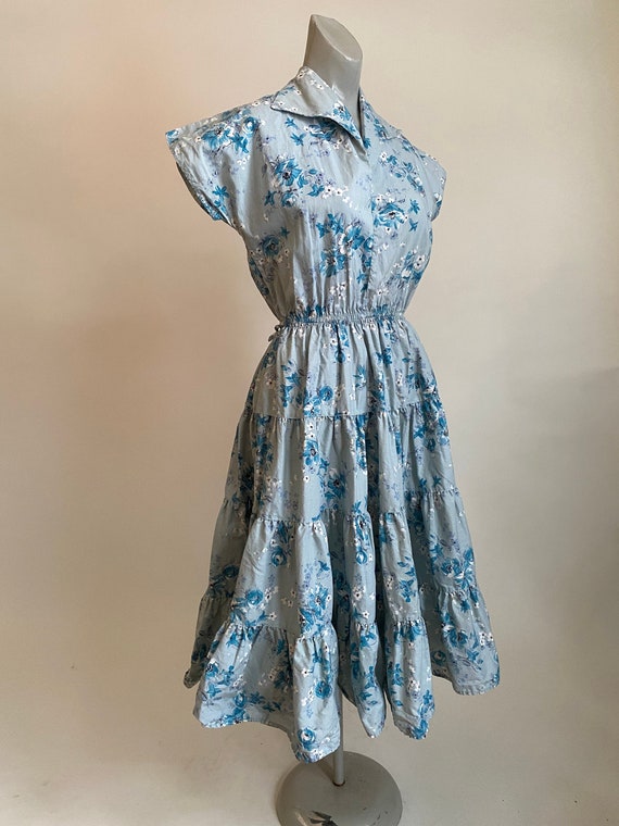 1950's Ranch-Maid Denver Westernwear Blue Floral M