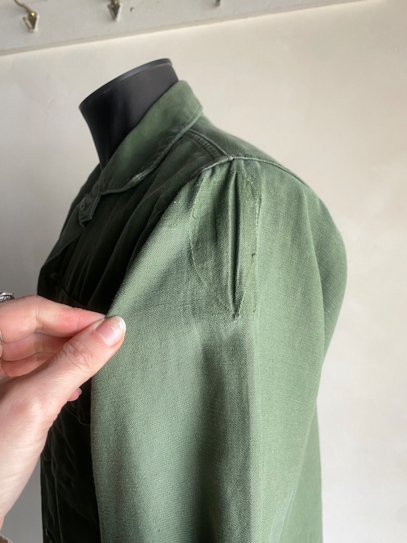 Vietnam Era Cotton OD Sateen OG-107 Field Shirt B… - image 8