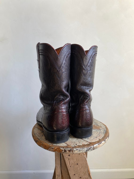 Vintage Lucchese 2000 Mahogany Ostrich Leather Ro… - image 8