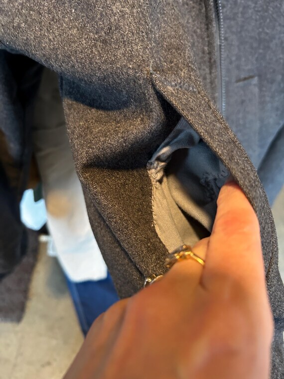 1990s Pendleton Charcoal Wool Zip Jacket M-L - image 7