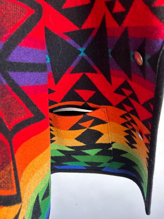 1990s Pendleton Rainbow Wool Reversible Jacket - image 7