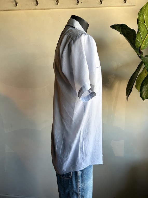 Basic Vintage Gray Blue Lightweight Button Up Shi… - image 4