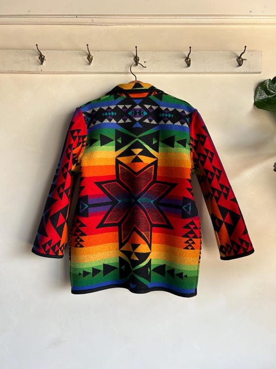ジャケット・アウター 90s pendleton ombre check wool half coat 1990s Pendleton Rainbow Wool Reversible Jacket - Etsy