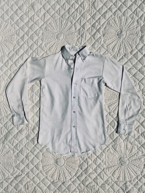 Antique 1920s Classic White Long Sleeved Button Do