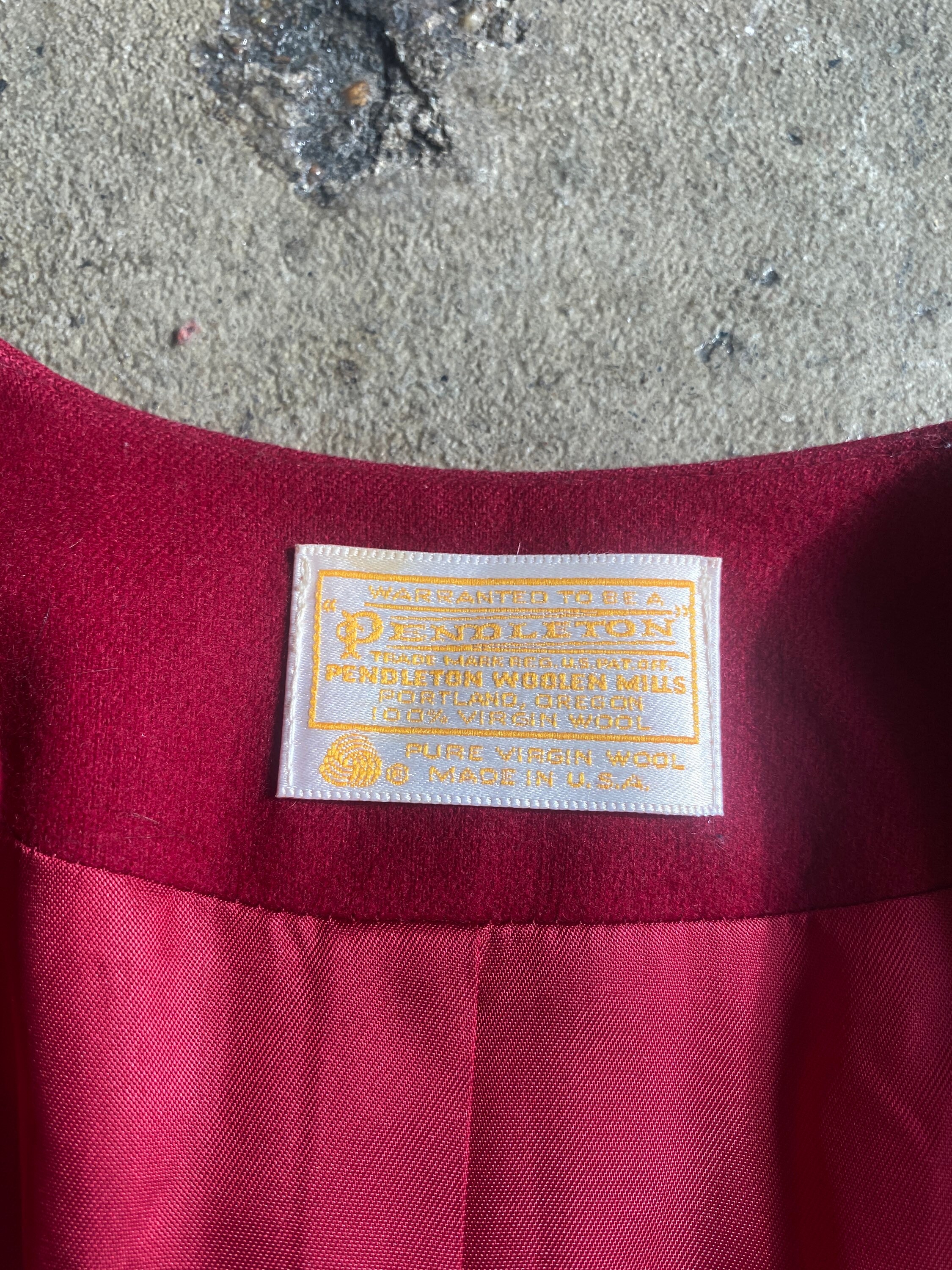 80s 英国製 ローデンクロス ウール 濃紺 裏地赤 ネイビー P コート 40's US NAVY 10ボタン Pコート - used&vintage box Hi-smile
