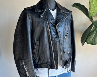 40‘s vintage / goatskin leather jacket Vintage 40s 50s Goatskin Leather Jacket Car Coat Mens Medium