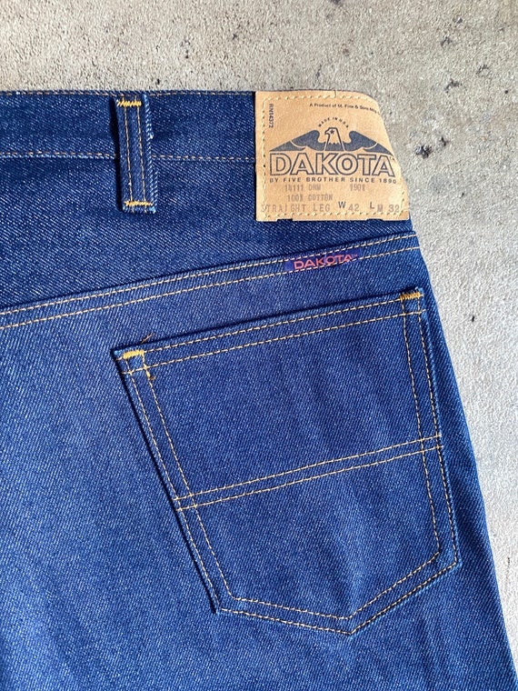 Deadstock 1970s Dakota Heavy Denim Indigo Stiff J… - image 3