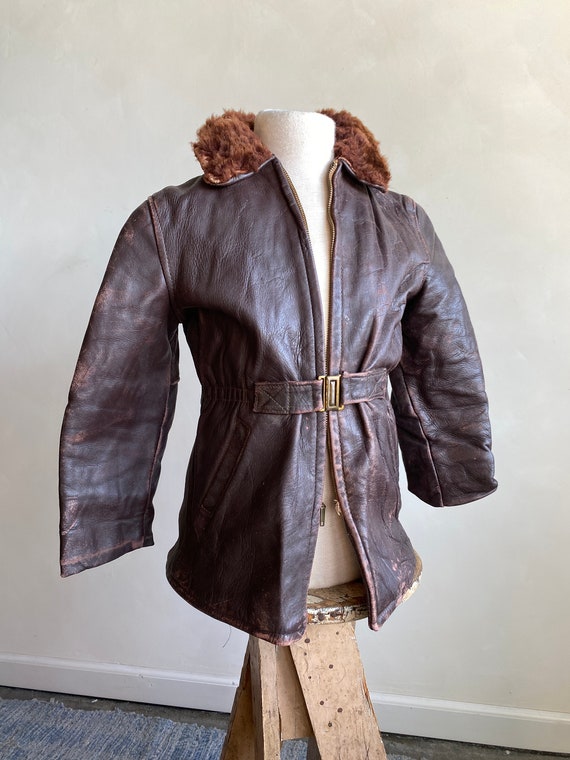 1940s/50s Chips Horsehide Leather Kids Toddler Jac