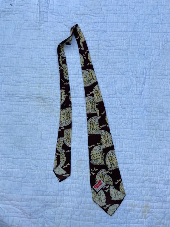 1940s Novelty Hunting Print Wembley Tie 100% Wool - image 4