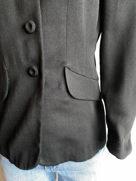Unbranded 1940s Black Gabardine Tailored Womens L… - image 3
