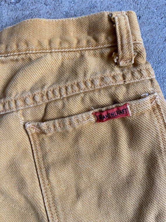 1950s/60s Ranchcraft Mustard Yellow Denim Shorts XS 2… Gem