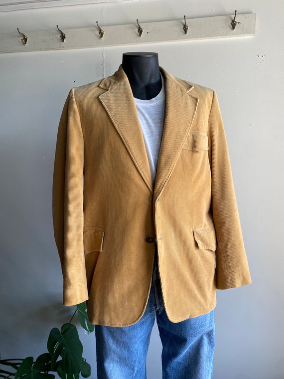 1970s Yonkers Mens Shop Tan Corduroy Blazer Jacket