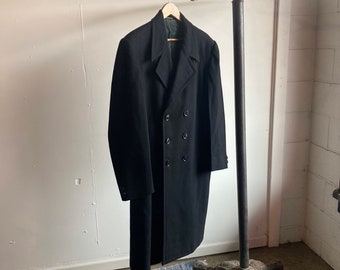 1950s/60s Wool Overcoat By Hindustan Tailoring Size Medium