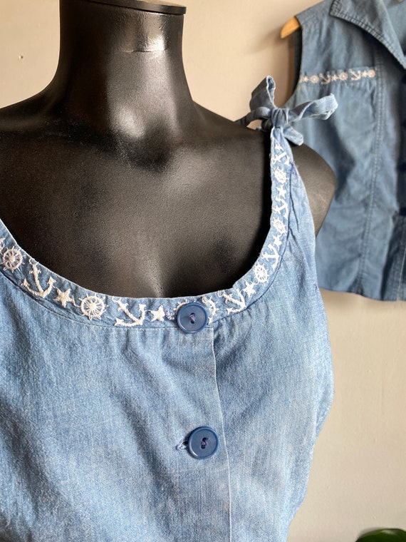 1960's Queen Casuals 3 Piece Lightweight Chambray… - image 3