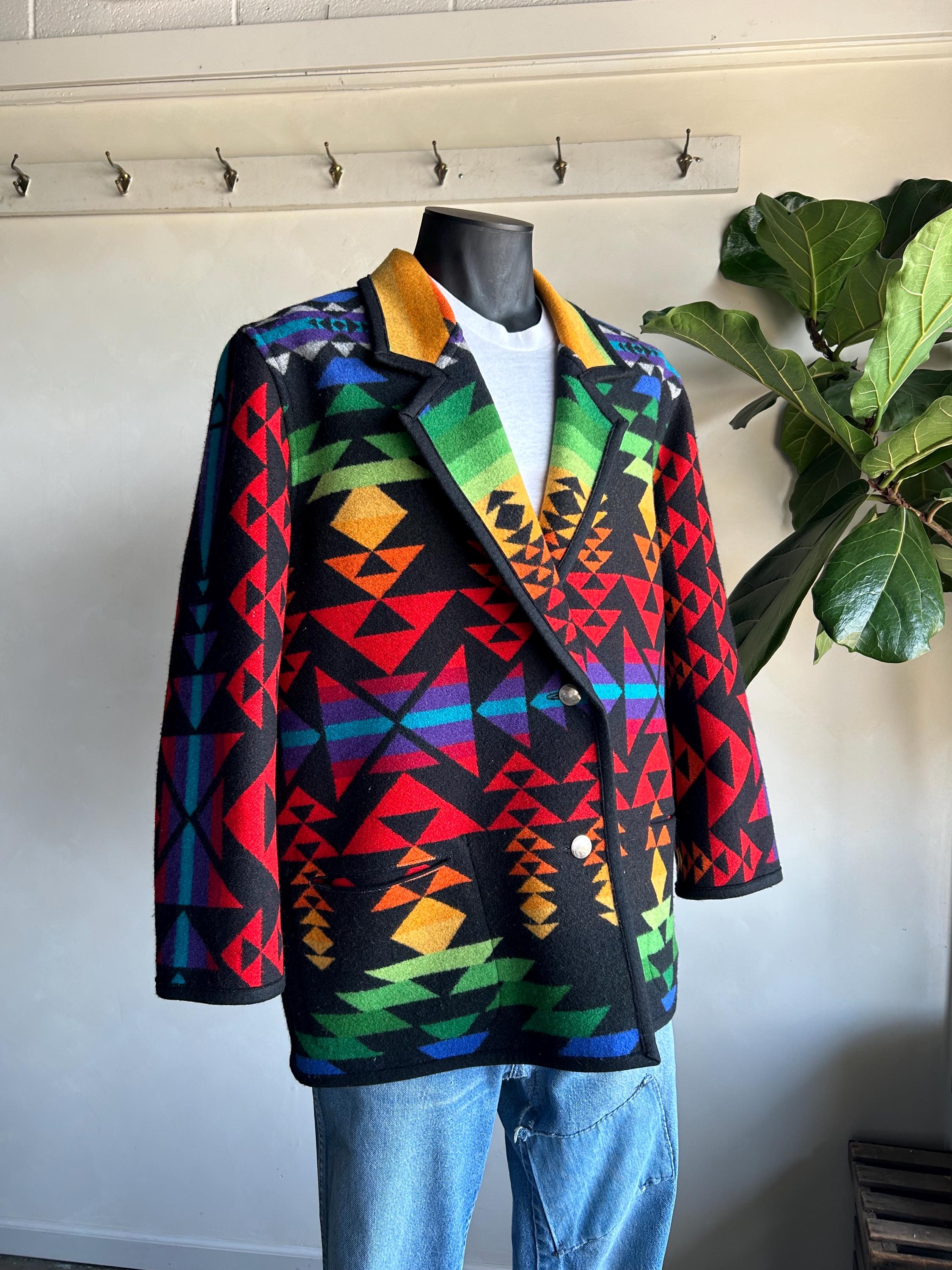 1990s Pendleton Rainbow Wool Reversible Jacket - Etsy