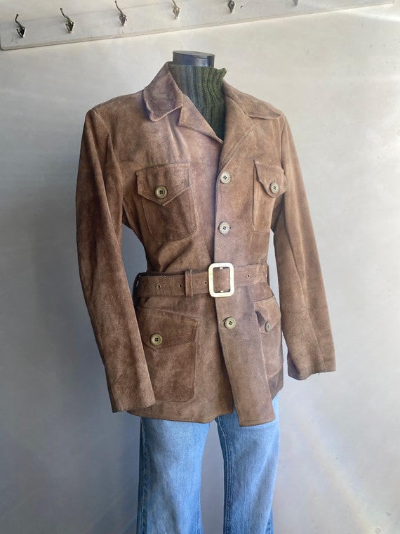 Unbranded 1970s Heavy Suede Leather Womens Jacket 