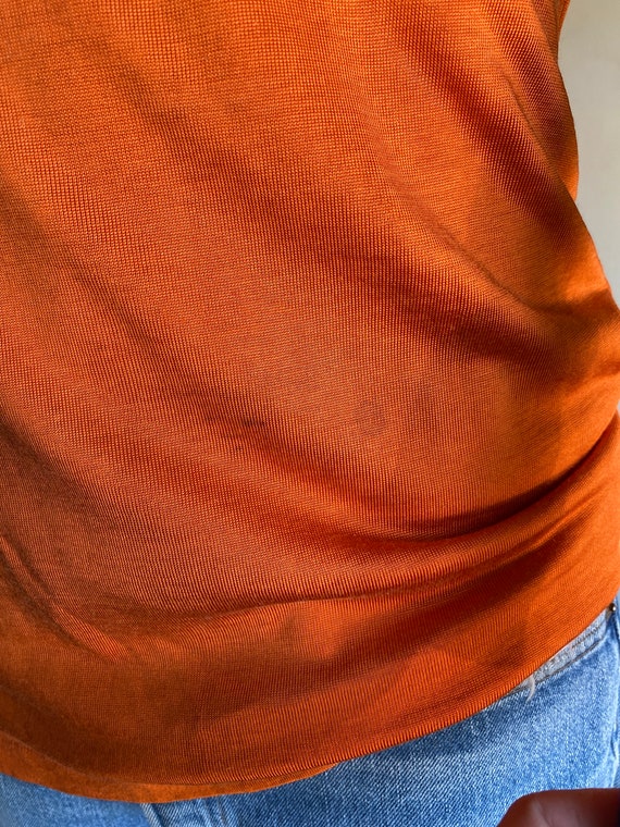 1960s Orange Blue Baseball Sleeve Durene Shirt - image 4