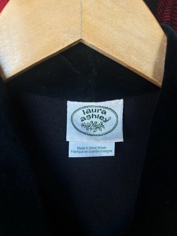 90s does 40s Laura Ashley Black Velvet Trim Princ… - image 2