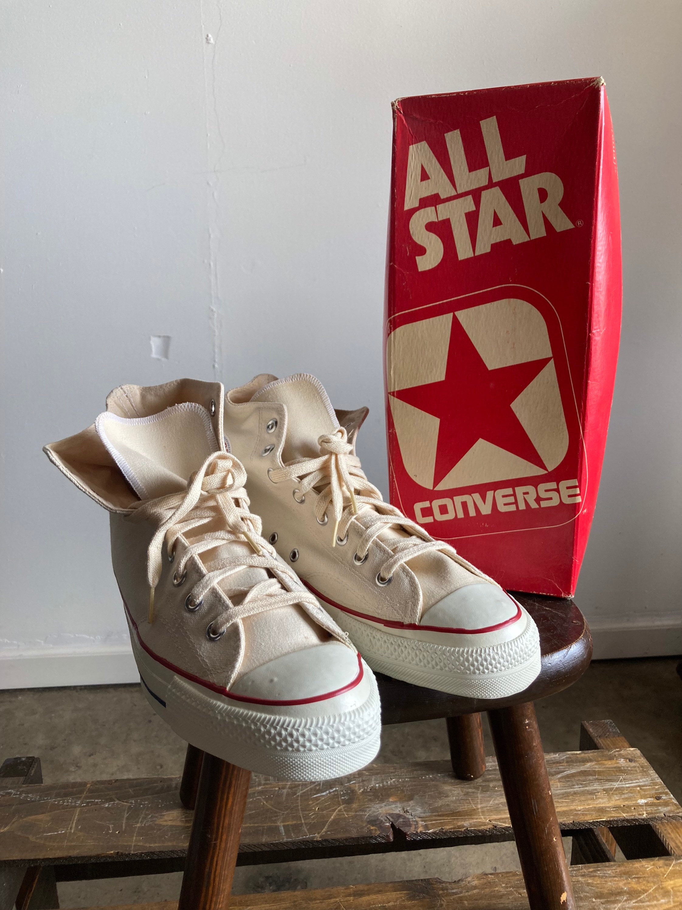 Vintage 70s Kinney NBA Tan/Brown Basketball Sneakers Shoes SZ 7