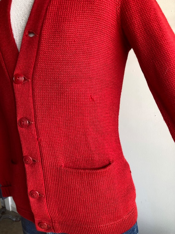 1940s/50s Nelson Knitting Mills Wool Cardigan Swe… - image 4