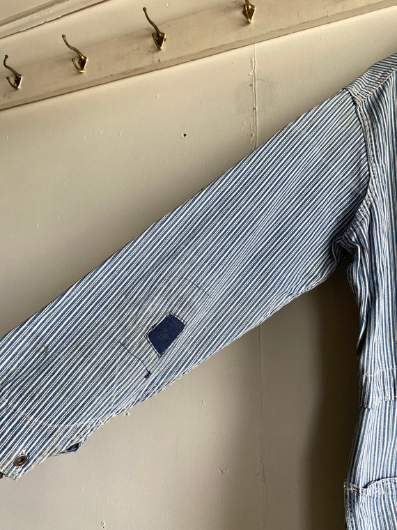 1940s/50s Railroad Stripe Unbranded Denim Blue an… - image 10