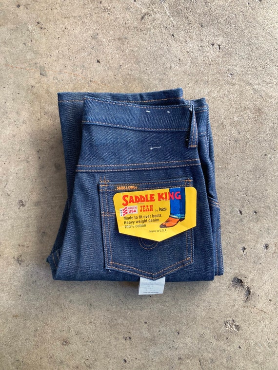 70s/80s Deadstock Saddle King Denim Jeans Size 16 